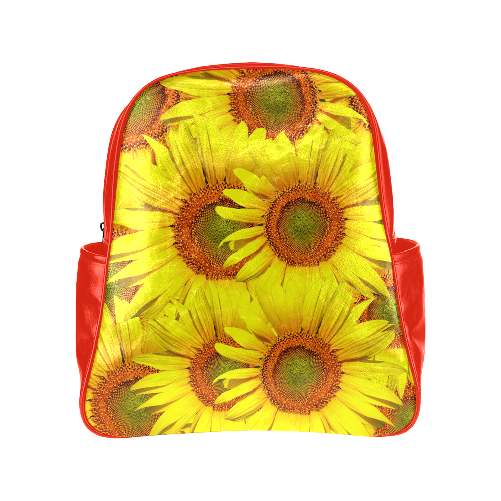 Sunny Sunflowers Multi-Pockets Backpack (Model 1636)