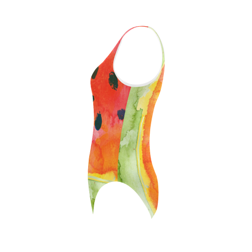 Abstract Watermelon Vest One Piece Swimsuit (Model S04)
