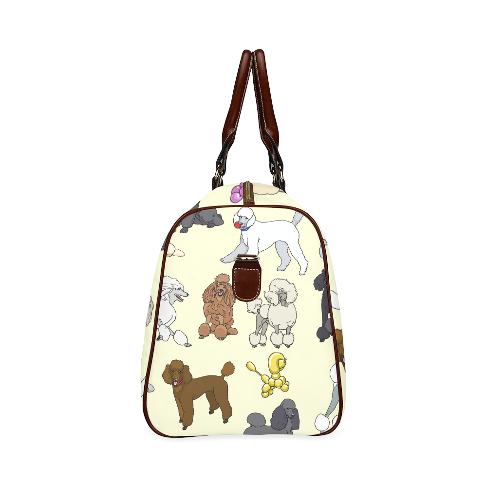 poodles show bag cream Waterproof Travel Bag/Large (Model 1639)