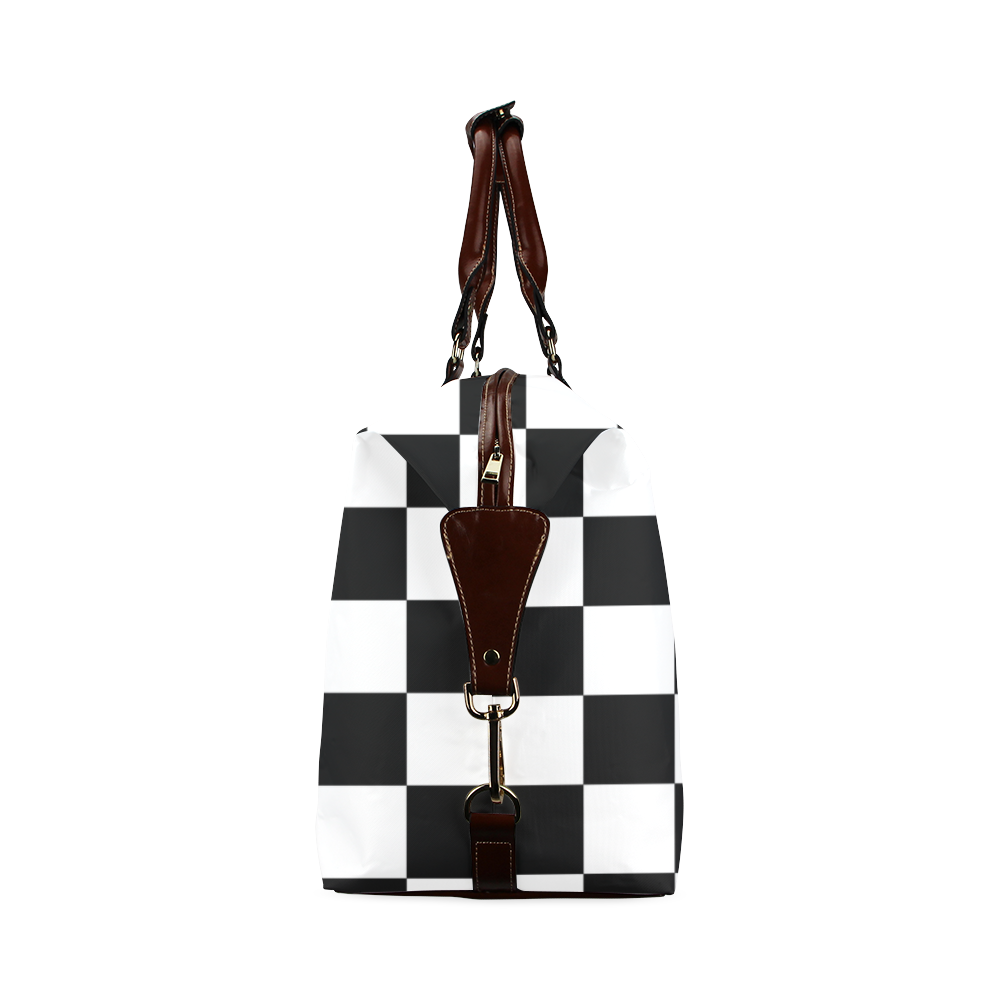 Checkerboard Black and White Classic Travel Bag (Model 1643)