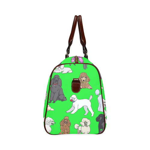 poodles show bag lime Waterproof Travel Bag/Large (Model 1639)