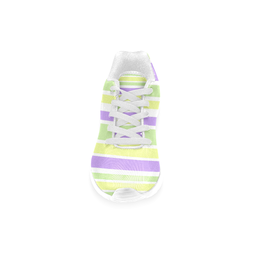 Yellow Purple Stripes Women’s Running Shoes (Model 020)