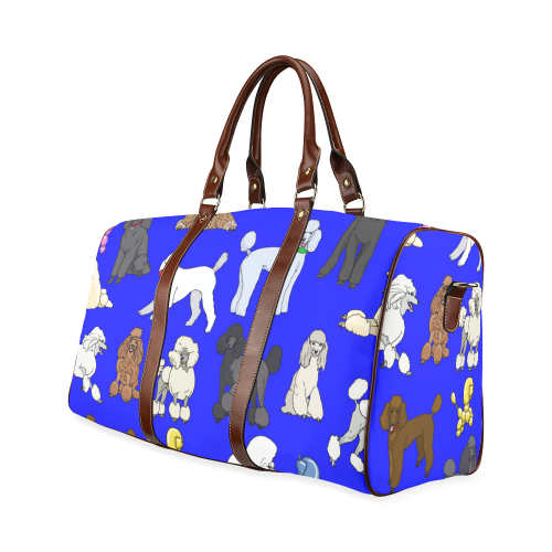 poodles show bag cobal Waterproof Travel Bag/Large (Model 1639)