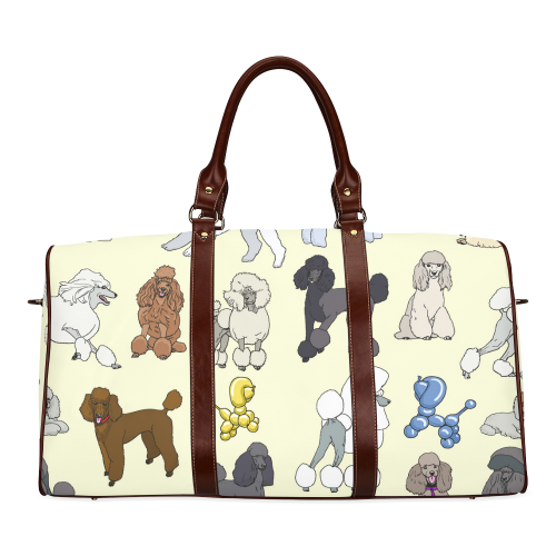 poodles show bag cream Waterproof Travel Bag/Large (Model 1639)