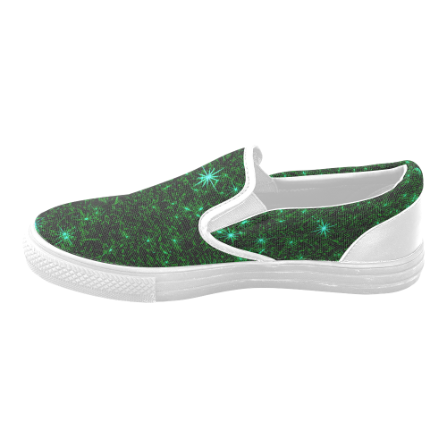 Sparkling Green - Jera Nour Men's Unusual Slip-on Canvas Shoes (Model 019)