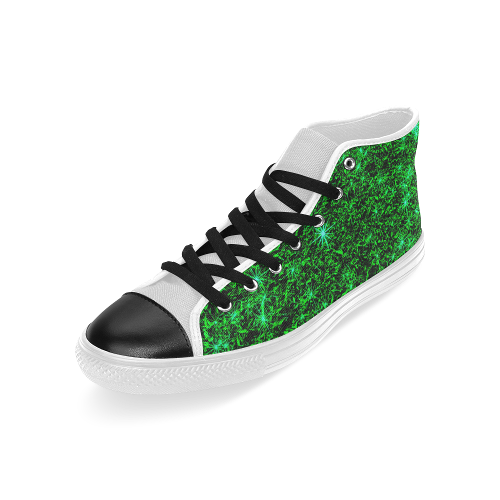 Sparkling Green - Jera Nour Men’s Classic High Top Canvas Shoes (Model 017)