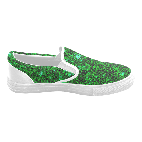 Sparkling Green - Jera Nour Men's Unusual Slip-on Canvas Shoes (Model 019)