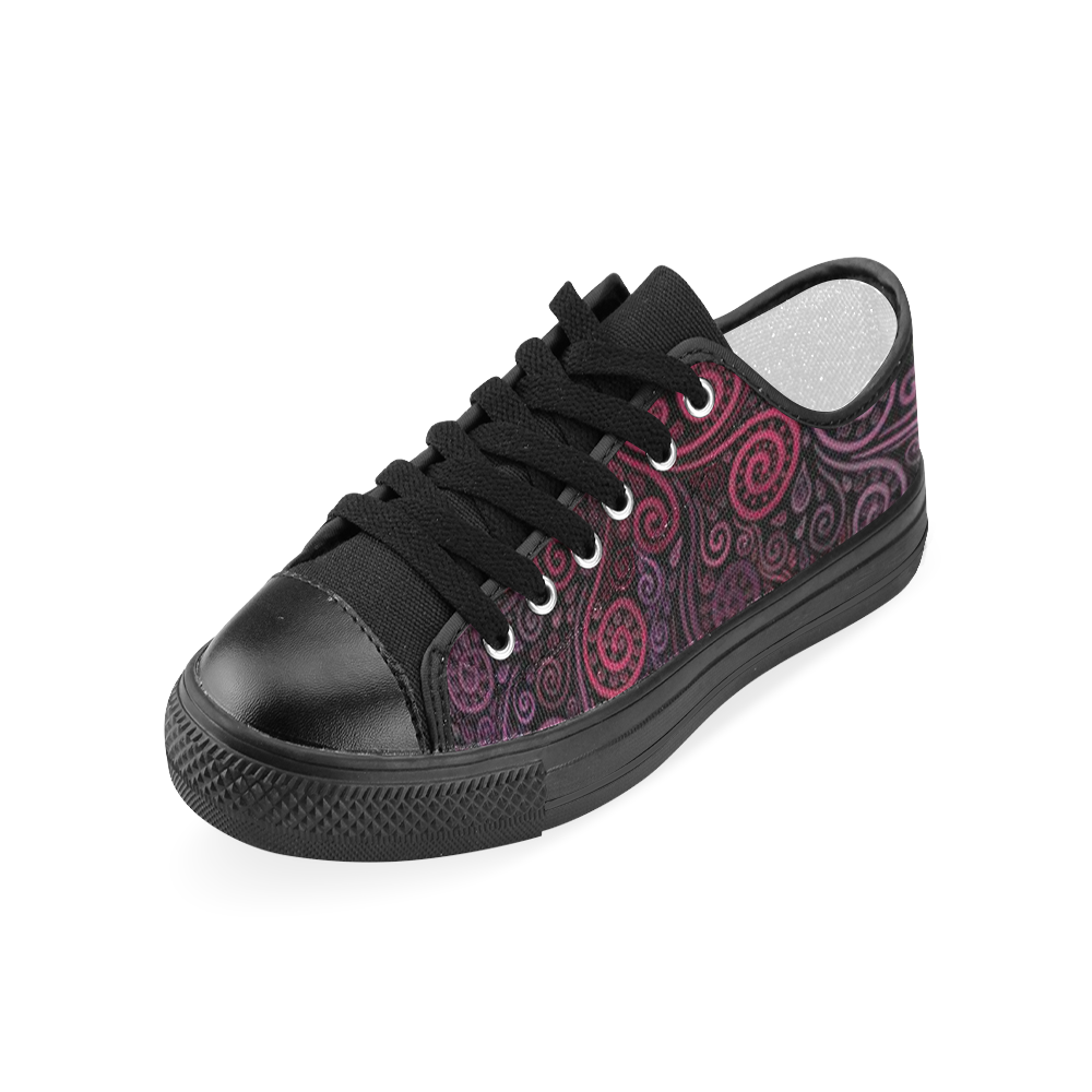 Psychedelic - 3D Rose Women's Classic Canvas Shoes (Model 018)