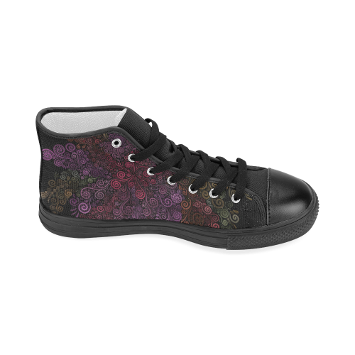 Psychedelic 3D Rose Women's Classic High Top Canvas Shoes (Model 017)