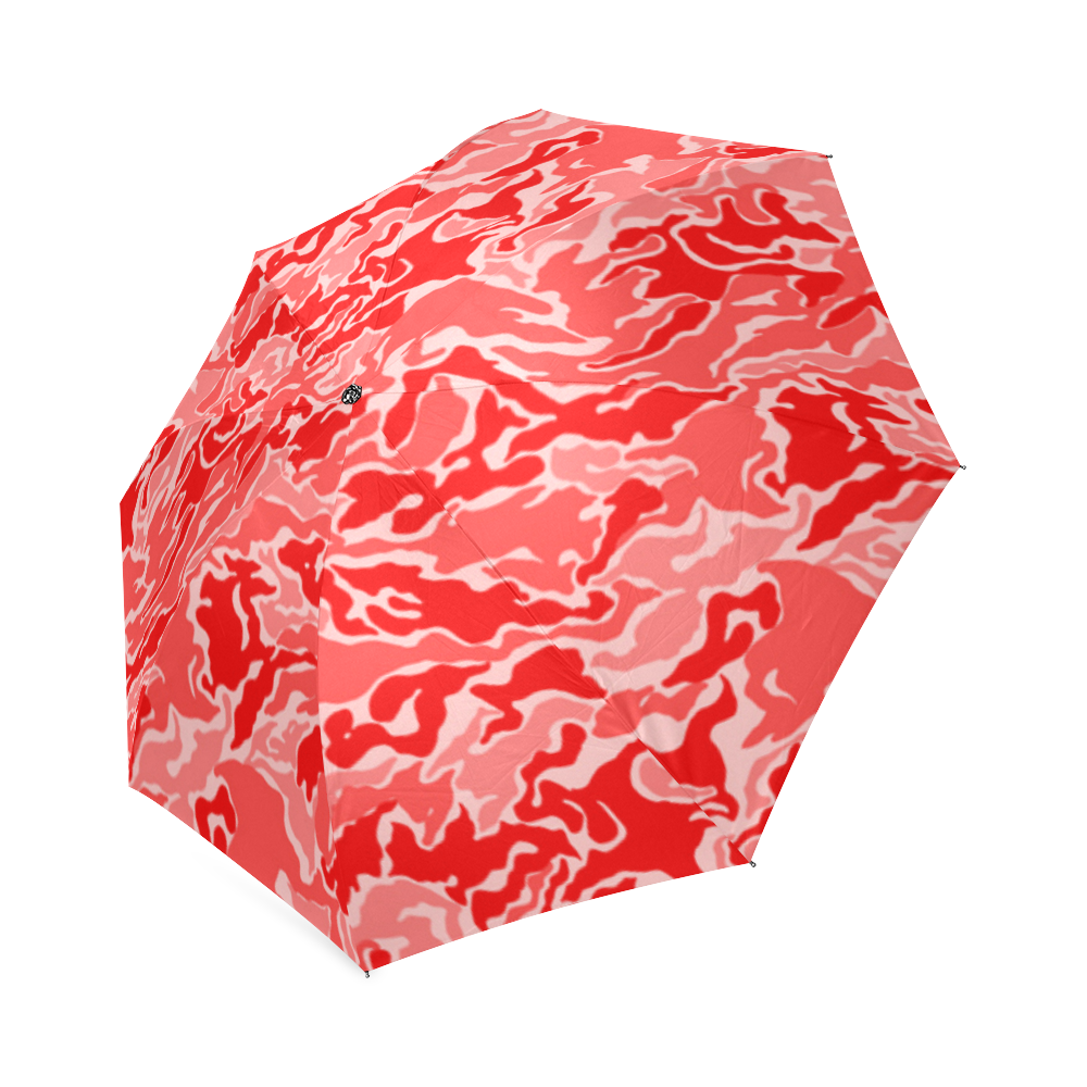 Camo Red Camouflage Pattern Print Foldable Umbrella (Model U01)