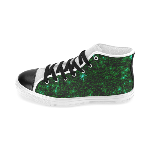 Sparkling Green - Jera Nour Men’s Classic High Top Canvas Shoes (Model 017)