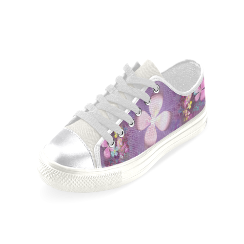 Modern abstract fractal colorful flower power Women's Classic Canvas Shoes (Model 018)