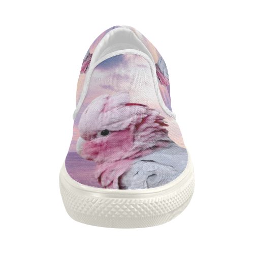 Galah Cockatoo Women's Slip-on Canvas Shoes (Model 019)