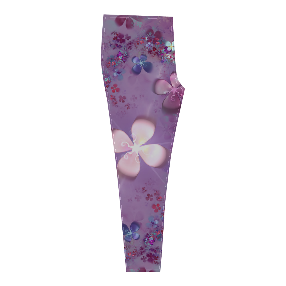 Modern abstract fractal colorful flower power Cassandra Women's Leggings (Model L01)