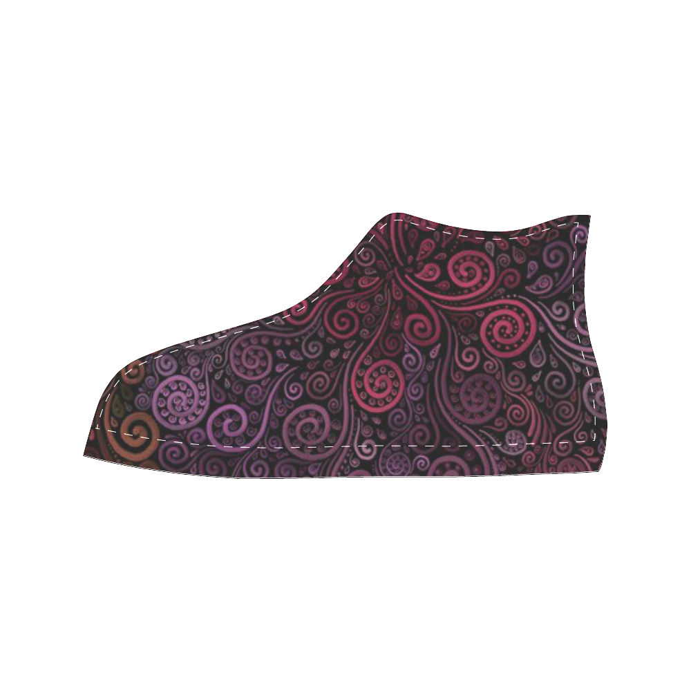 Psychedelic, 3D Rose Women's Classic High Top Canvas Shoes (Model 017)