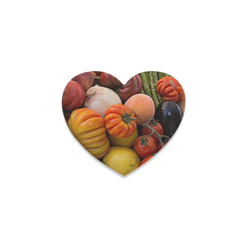 Heirloom Tomatoes in a Basket Heart Coaster