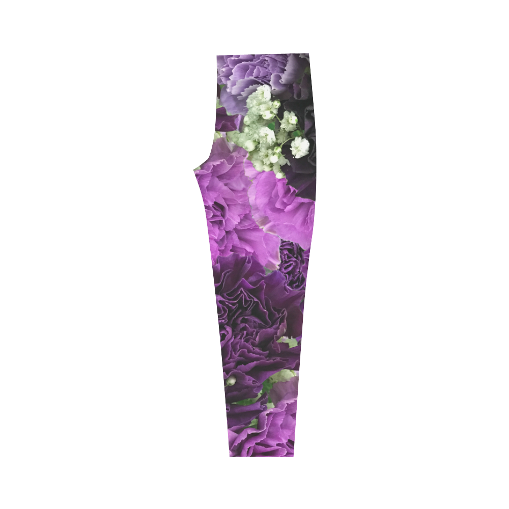 Little Purple Carnations Capri Legging (Model L02)