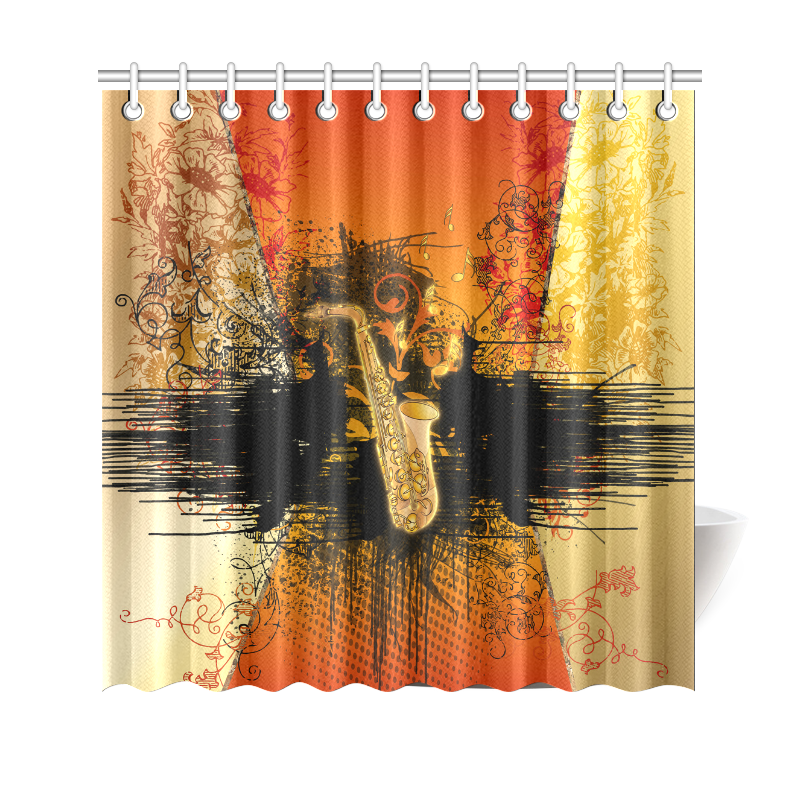 Music, saxophone Shower Curtain 69"x70"