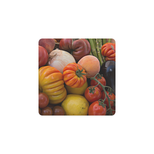 Heirloom Tomatoes in a Basket Square Coaster