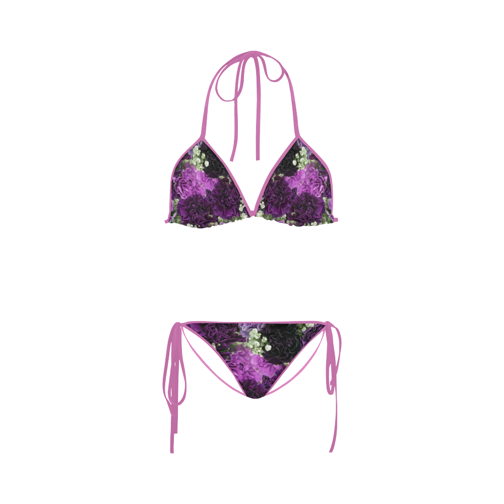 Little Purple Carnations Custom Bikini Swimsuit