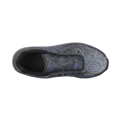 Ornamental Blue on Gray Women’s Running Shoes (Model 020)