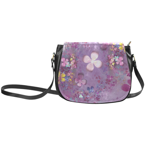 Modern abstract fractal colorful flower power Classic Saddle Bag/Small (Model 1648)