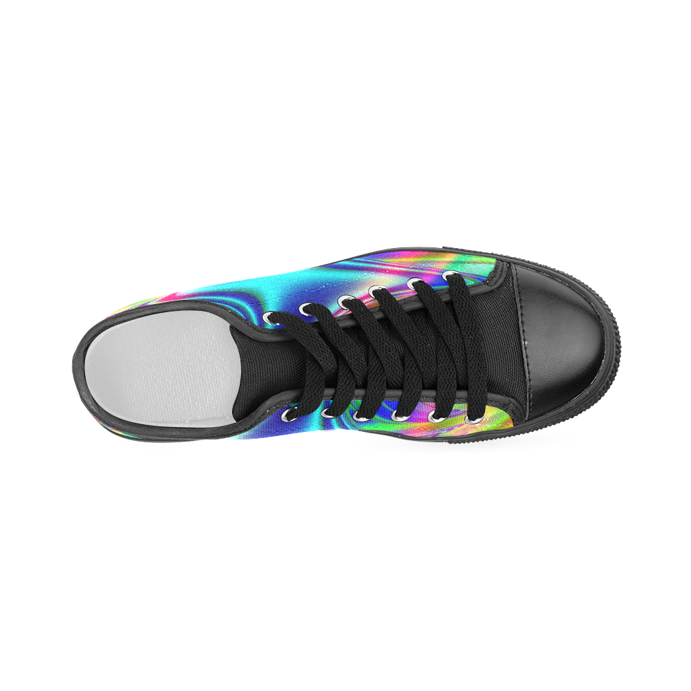 Rainbow Splash Fractal Men's Classic Canvas Shoes (Model 018)