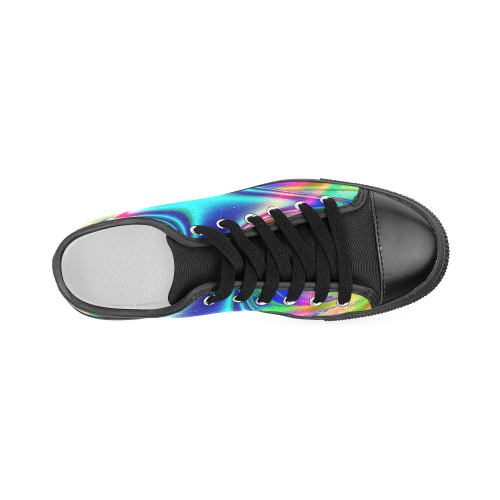 Rainbow Splash Fractal Men's Classic Canvas Shoes (Model 018)