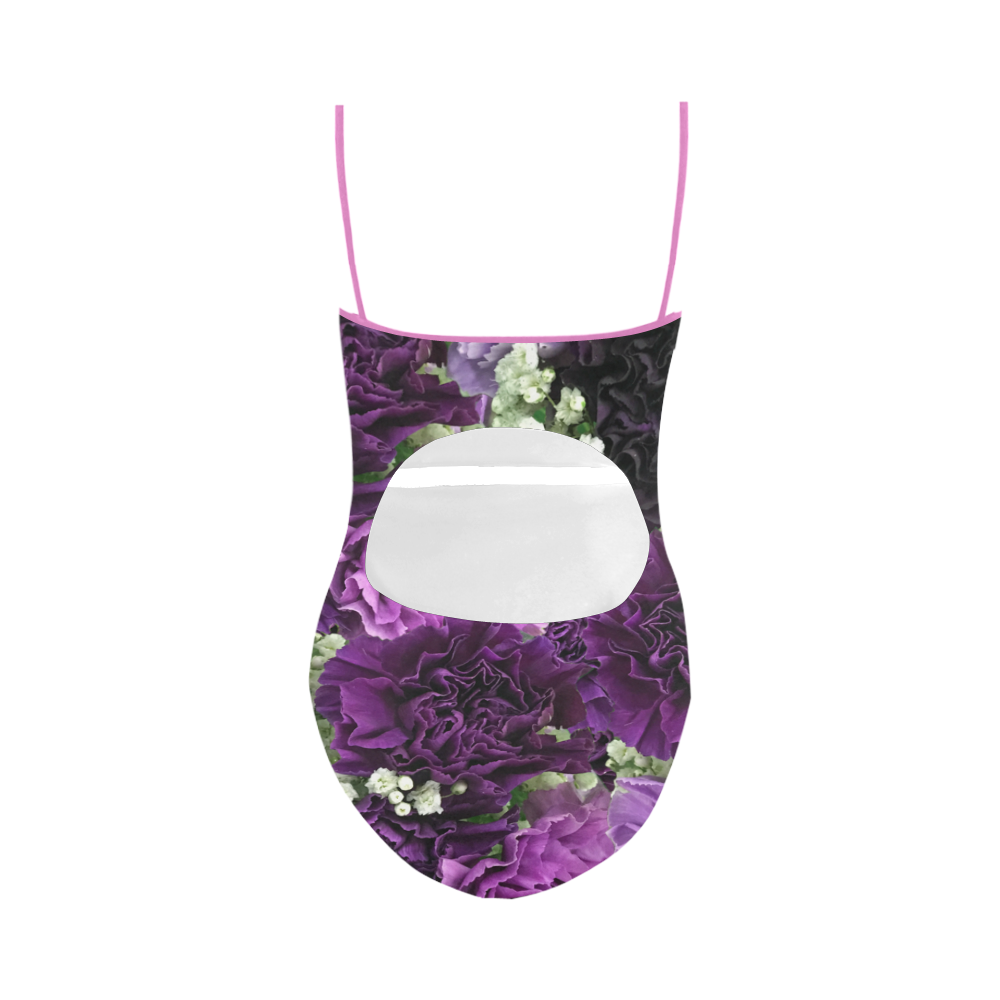 Little Purple Carnations Strap Swimsuit ( Model S05)