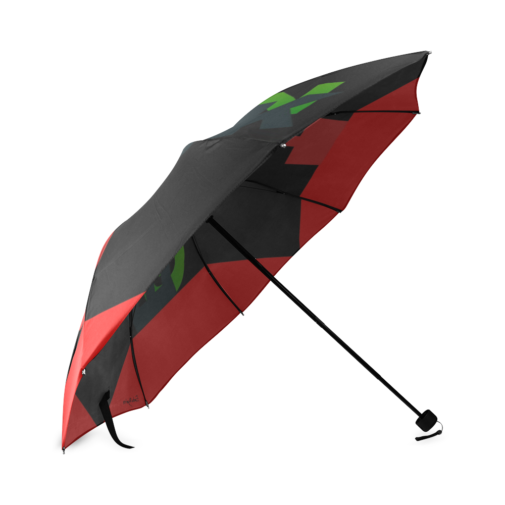 Red & Black Unbrella Foldable Umbrella (Model U01)