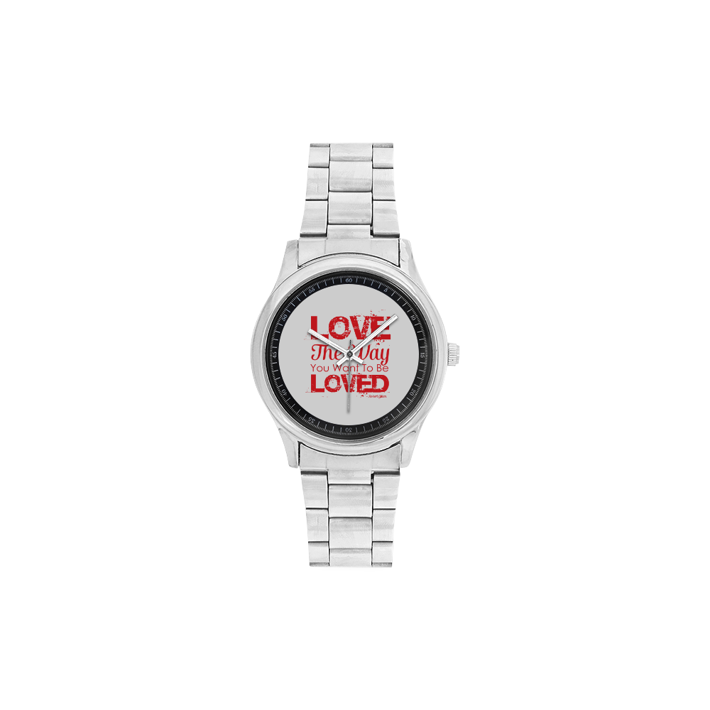 Love the way you want to be loved Men's Stainless Steel Watch(Model 104)
