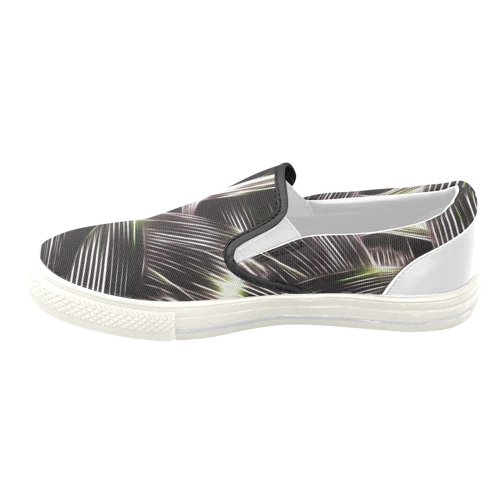 Foliage #8 - Jera Nour Men's Unusual Slip-on Canvas Shoes (Model 019)