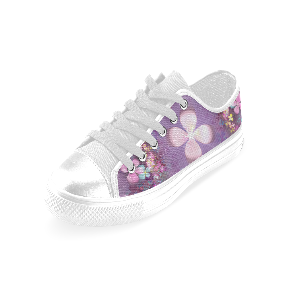 Modern abstract fractal colorful flower power Men's Classic Canvas Shoes (Model 018)