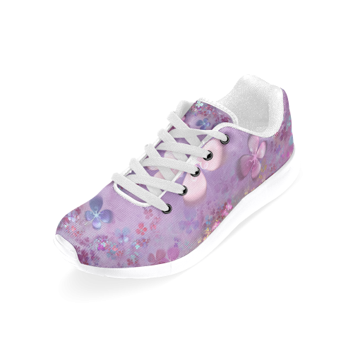 Modern abstract fractal colorful flower power Women’s Running Shoes (Model 020)