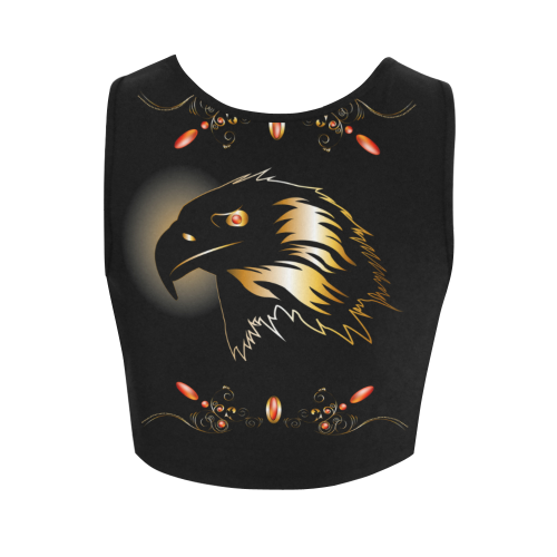 Eagle in gold and black Women's Crop Top (Model T42)