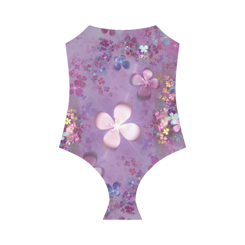 Modern abstract fractal colorful flower power Strap Swimsuit ( Model S05)