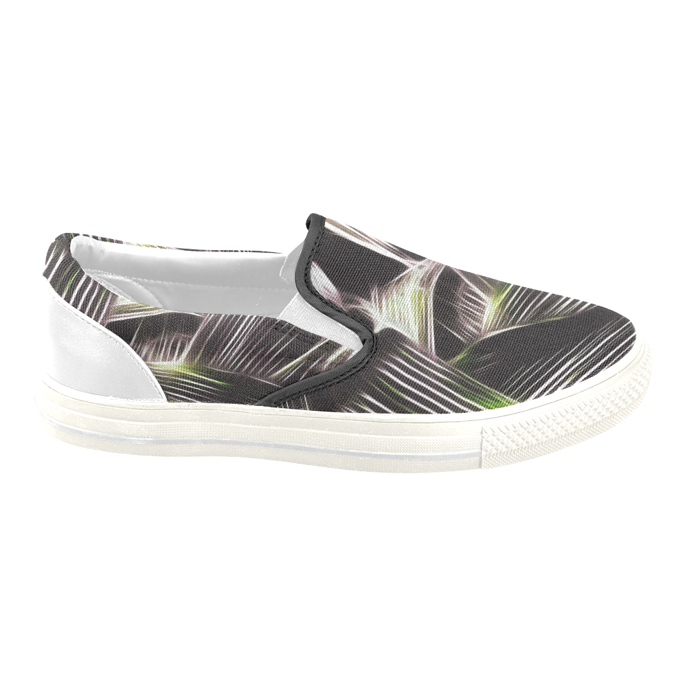 Foliage #8 - Jera Nour Men's Unusual Slip-on Canvas Shoes (Model 019)