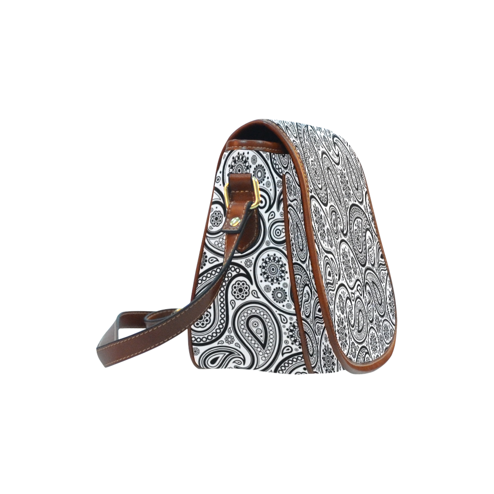 Black Paisley pattern Saddle Bag/Large (Model 1649)
