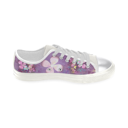 Modern abstract fractal colorful flower power Women's Classic Canvas Shoes (Model 018)