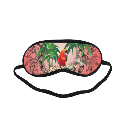 Funny parrot, tropical design Sleeping Mask