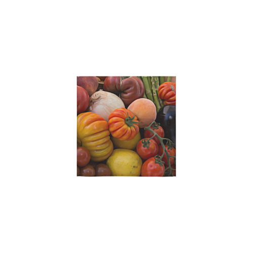 Heirloom Tomatoes in a Basket Square Towel 13“x13”