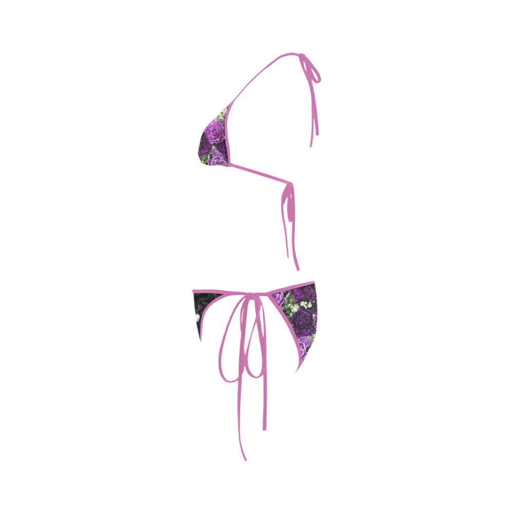 Little Purple Carnations Custom Bikini Swimsuit