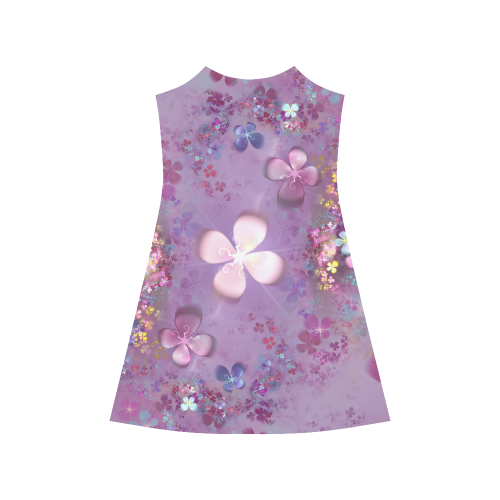 Modern abstract fractal colorful flower power Alcestis Slip Dress (Model D05)