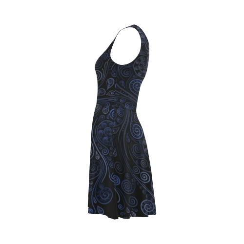 Ornamental Blue on Gray Atalanta Sundress (Model D04)