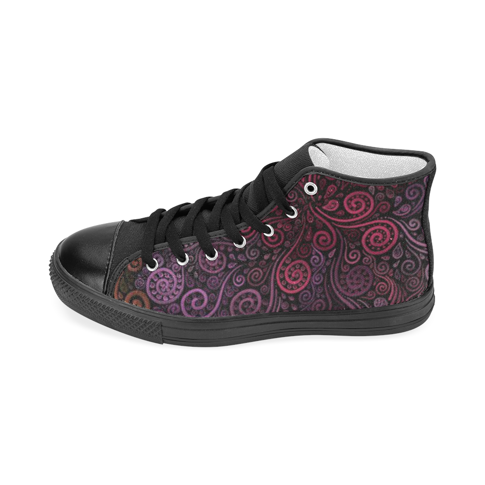 Psychedelic, 3D Rose Women's Classic High Top Canvas Shoes (Model 017)