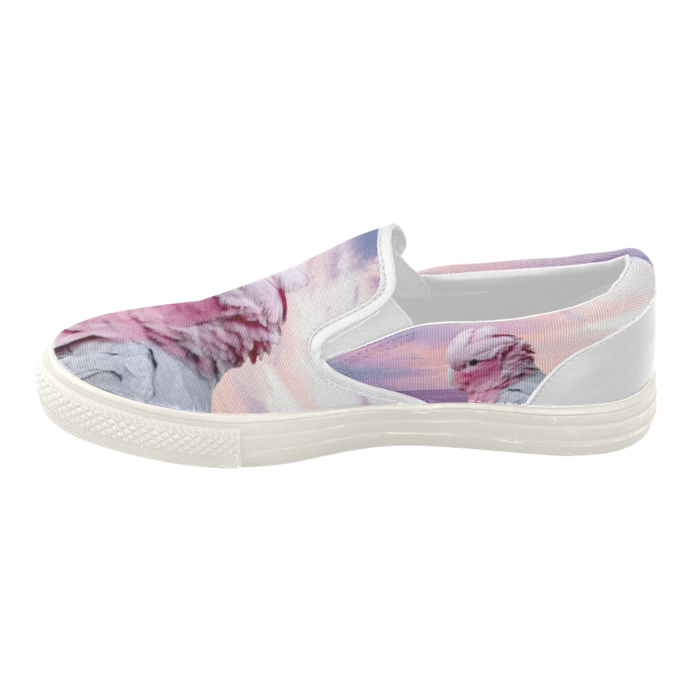 Galah Cockatoo Women's Slip-on Canvas Shoes (Model 019)