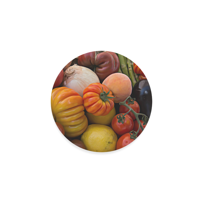 Heirloom Tomatoes in a Basket Round Coaster