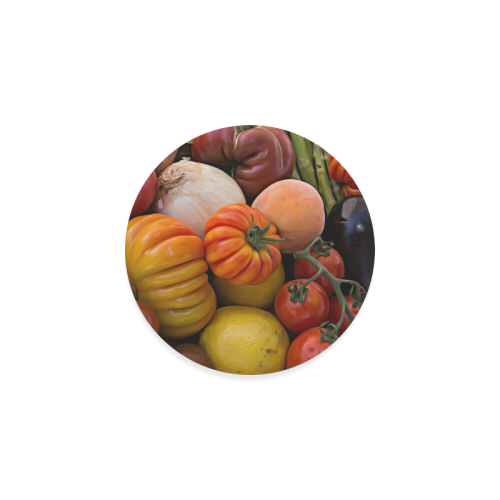 Heirloom Tomatoes in a Basket Round Coaster