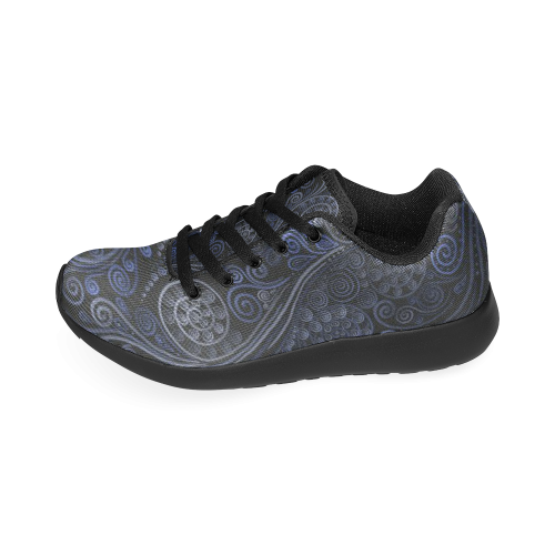 Ornamental Blue on Gray Women’s Running Shoes (Model 020)