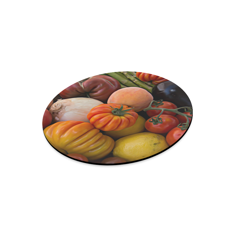 Heirloom Tomatoes in a Basket Round Mousepad